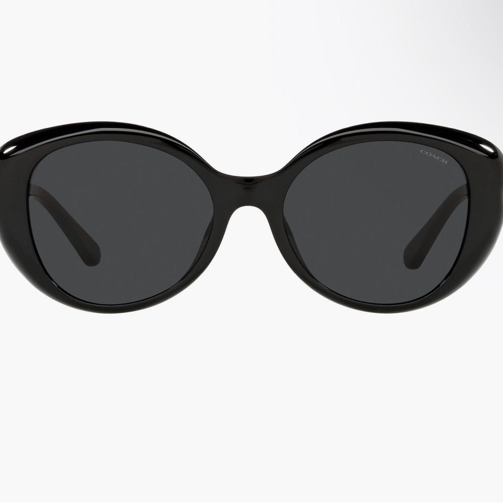 Coach Black Oversized Sunglasses with Glossy Finish